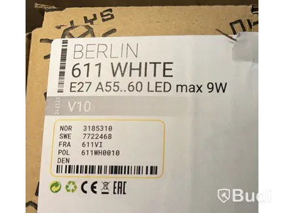 VÄGGARMATUR NORLYS, BERLIN 611, VIT, LED, E27 IP54