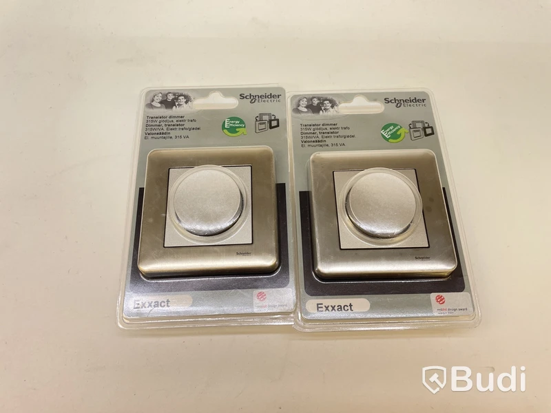 2 st. Transistor dimmer, 315W glödljus, elektr trafo, Schneider electric, grå