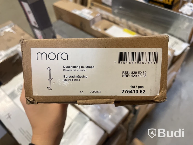 Duschstång m. utlopp Mora, MA INXX II, F. inbygg, borstad mässing