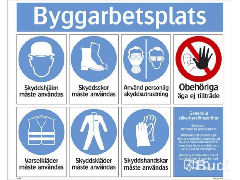 4 st. Skylt byggarbetsplats, 33-7980 625X780mm