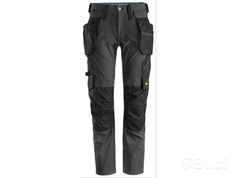 MIDJEBYXA SNICKERS 6208 M.GRÅ\/, SVART STRETCH LW HF STL. 124