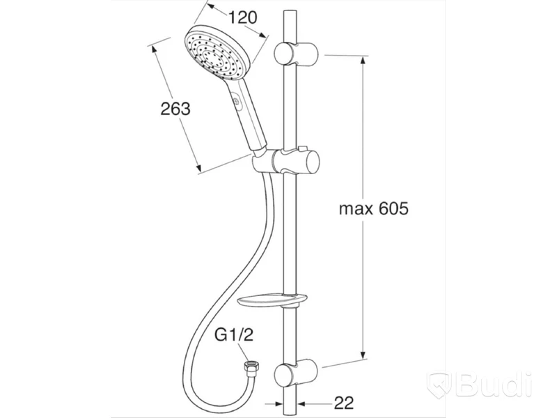 GBG DUSCHSET ROUND, KOMPL. 3 STRÅLTYPER GB41103210