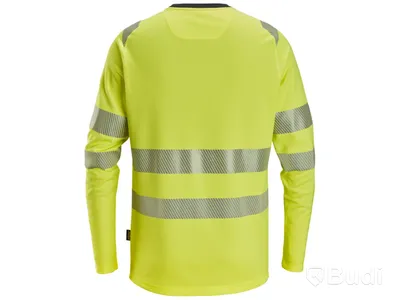 T-SHIRT SNICKERS LÅNG ÄRM 2431 GUL, LÄ VARSEL KL3 STL. 2XL