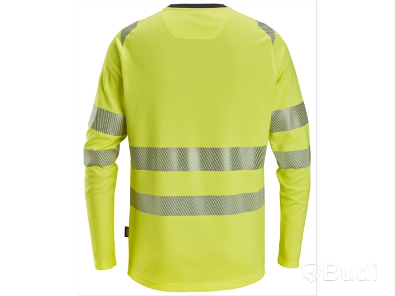 T-SHIRT SNICKERS LÅNG ÄRM 2431 GUL, LÄ VARSEL KL3 STL. 2XL