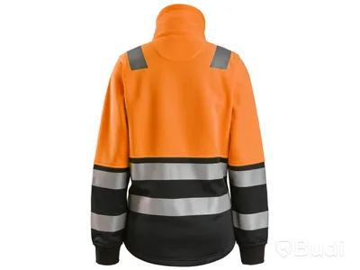 FLEECEJACKA SNICKERS 8073 DAM, ORANG\/SVART VARSEL KL2 STL. XL