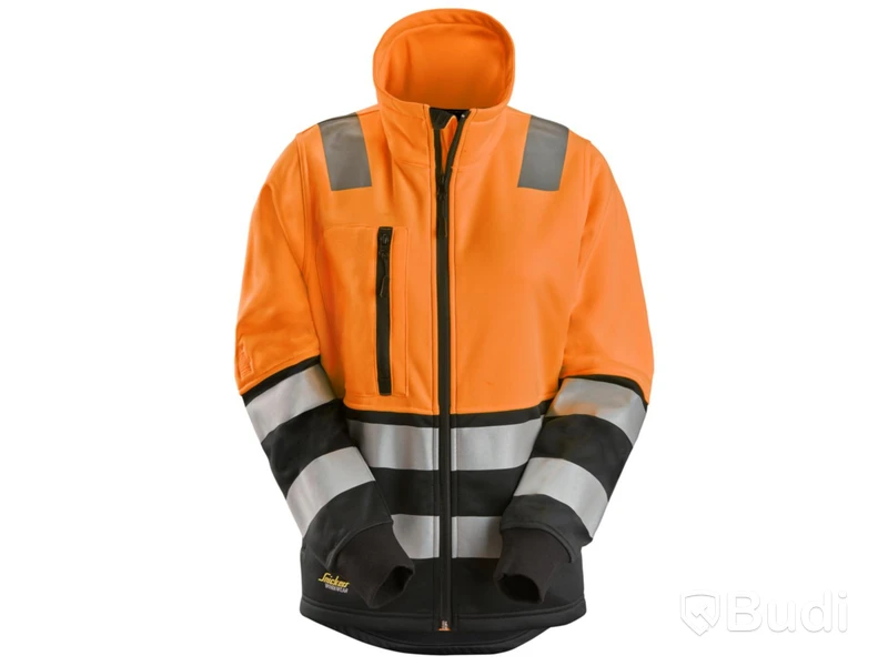 FLEECEJACKA SNICKERS 8073 DAM, ORANG\/SVART VARSEL KL2 STL. XL
