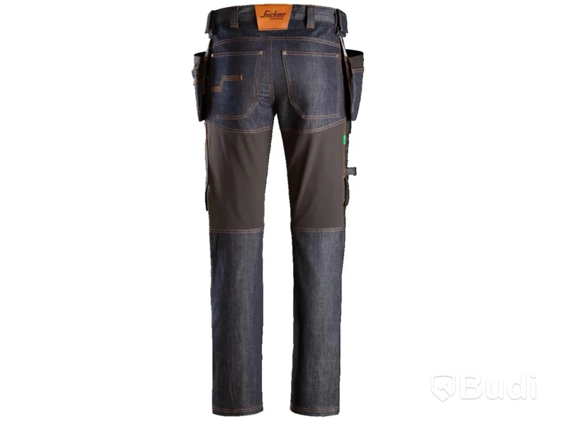 Arbetsbyxor SNICKERS WORKWEAR, 6955, FlexiWork, denim/svart, stl. 56