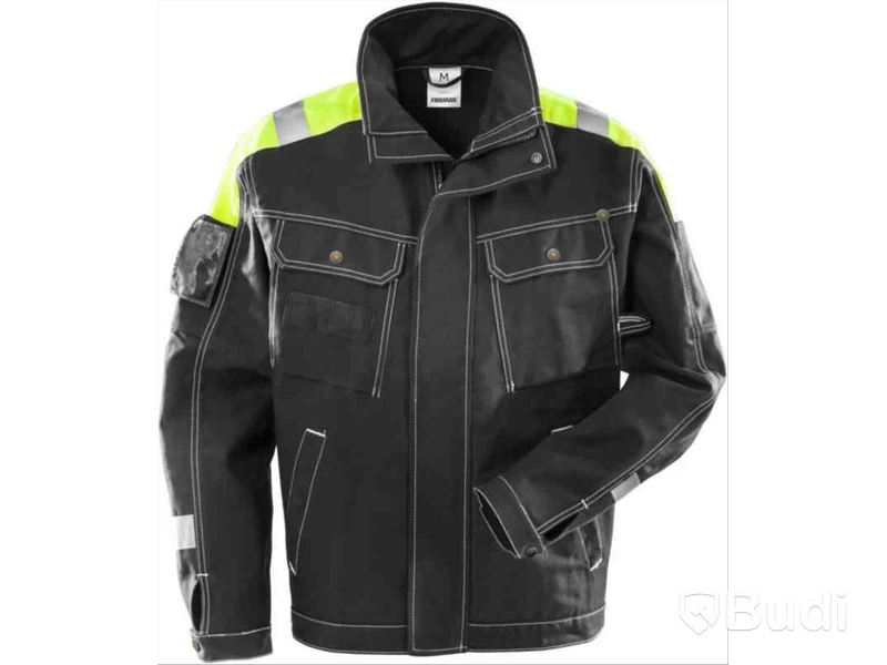 JACKA FRISTADS, FAS-447 90, SVART/GUL, STL. XL