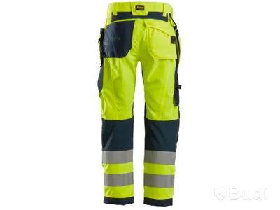 Hantverksbyxa Snickers, 6932 FlexiWork, stl. 58, gul/marin