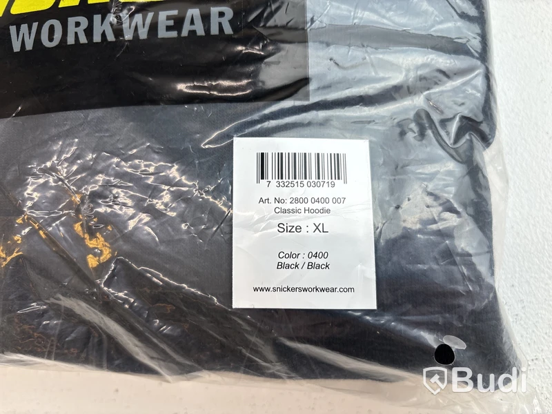 Hoodie och t-shirt Snickers, stl. XL, svarta