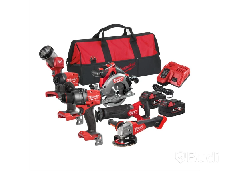 KOMBIKIT  MILWAUKEE M18, FPP6E3-502B, 2X5,0AH, LADDARE