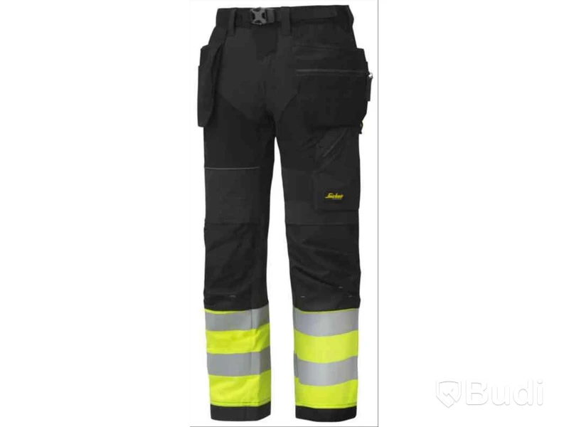 Midjebyxa Snickers 6931 marin/gul, varsel KL2 FW HF stl. 150