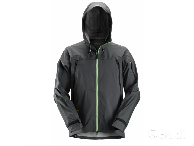 JACKA SNICKERS, Stl. L, 1300-5804, svart/grå, Flexiwork stretch Waterproof shell jacket