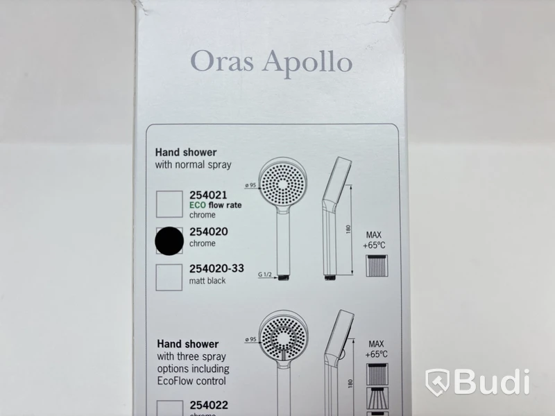 2 ST. ORAS APOLLO HANDDUSCH FRK, 95MM, ANTIKALK. 1-STRÅL, 254020