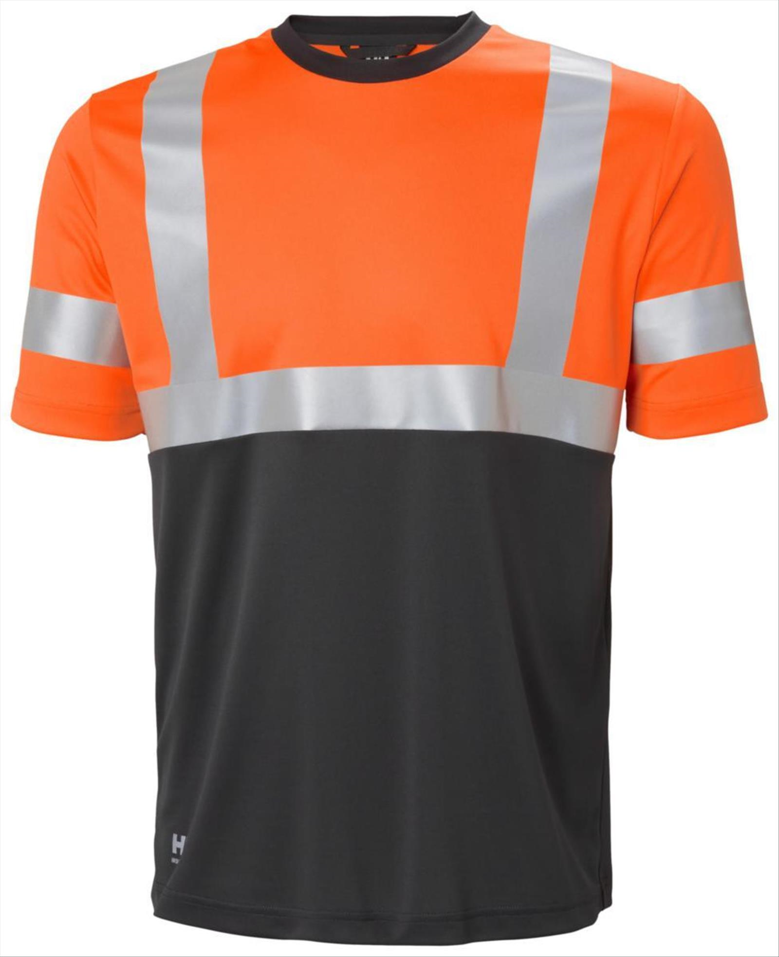 T-SHIRT HELLY HANSEN H 79254-269 ORANGE/SV, VARSEL KL1 ADDVIS STL. XS