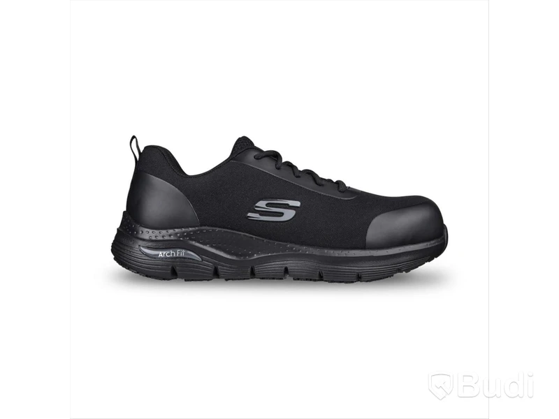 SKYDDSSKO SKECHERS ARCH FIT, RINGSTAP S3 SVART STL. 46