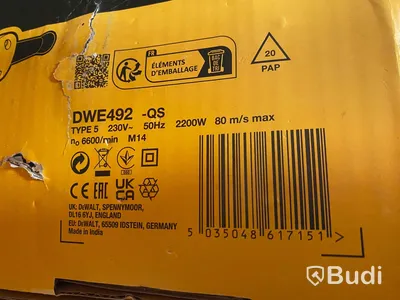 VINKELSLIP DEWALT DWE492, 230MM 2200W