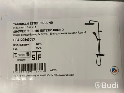 TAKDUSCHPAKET GBG ESTETIC ROUND, 160CC, SVART