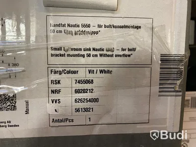 HANDFAT GUSTAVSBERG NAUTIC 5550 VIT 50CM