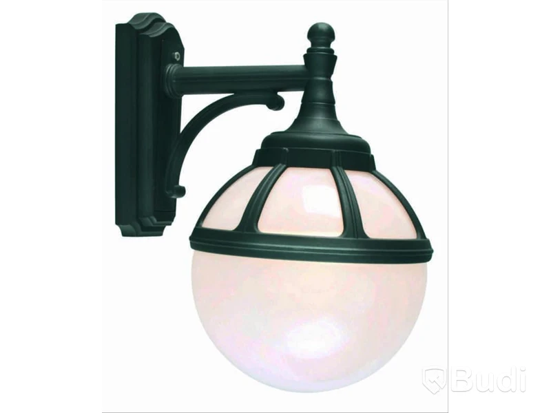VÄGGARMATUR 311 BOLOGNA SVART, 60W E27 IP43  OPAL