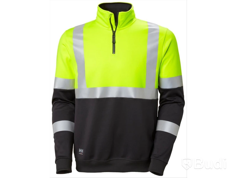 2 ST. SWEATSHIRT HELLY HANSEN, GUL/SVART, VARSEL KL1 ZIP STL. XL