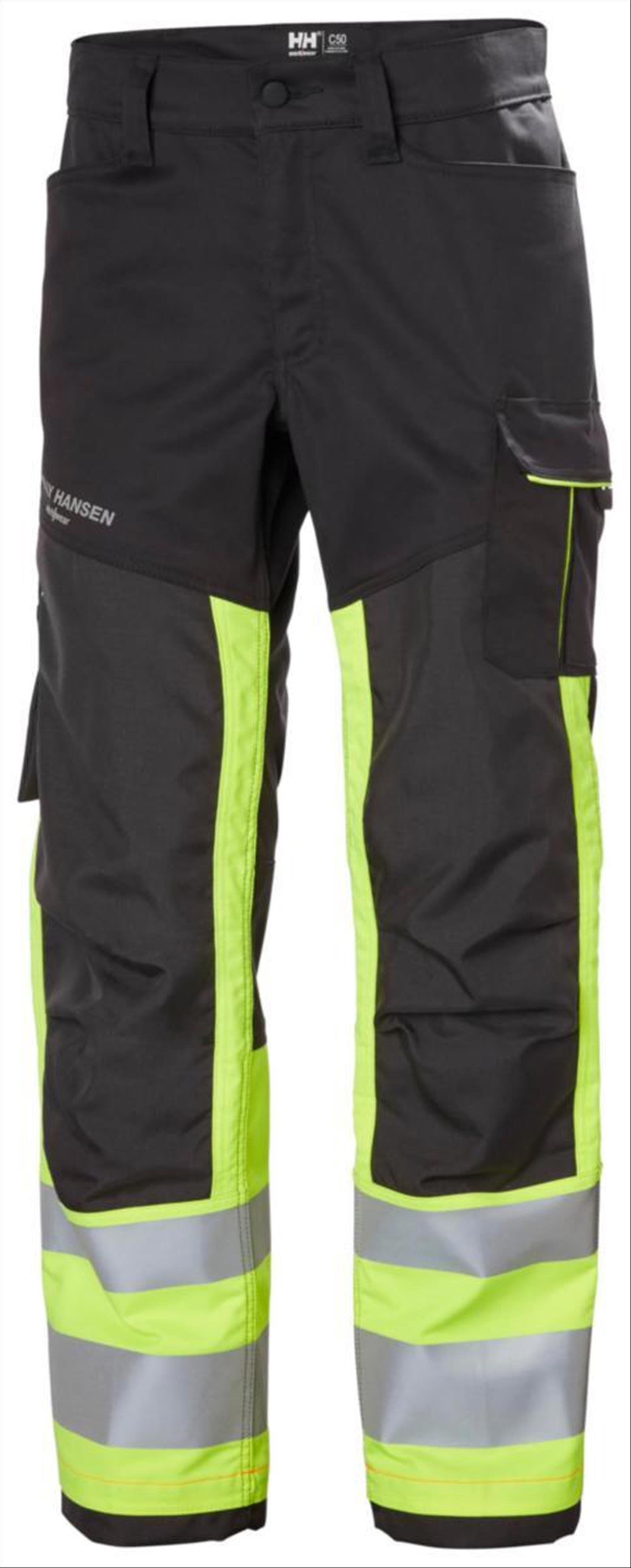 (NEW) WORK TROUSERS HELLY HANSEN, ALNA 2.0, 77420-369 YELLOW, HI-VIS CLASS 1, SIZE C54