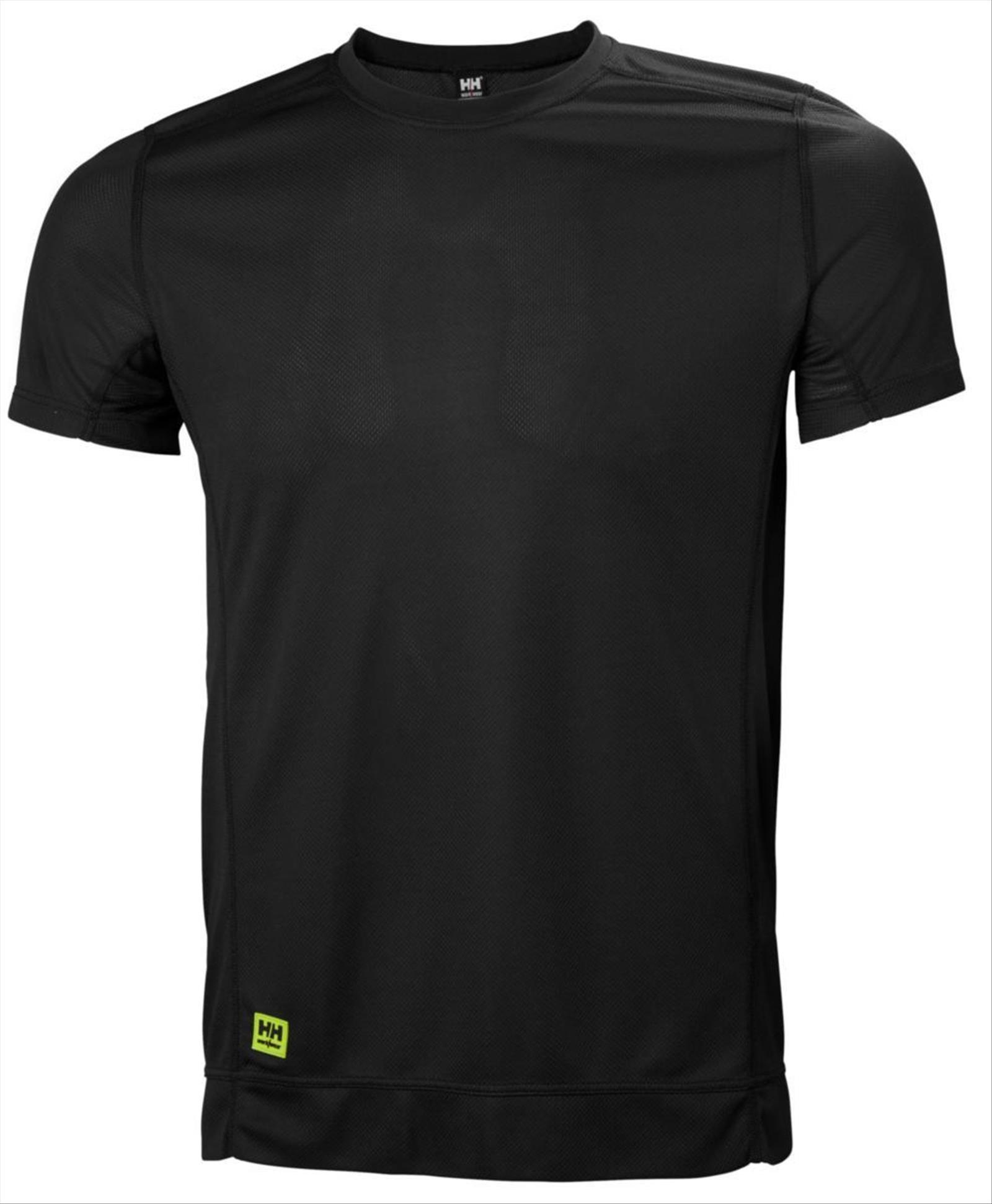 2 PCS. HELLY HANSEN LIFA 75104-990 T-SHIRTS, BLACK, SIZE 4XL