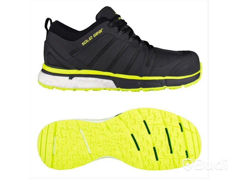 (NEW) SOLIDGEAR SAFETY SHOE, REVOLUTION INFINITY S3, BLACK/GREEN, SIZE 36