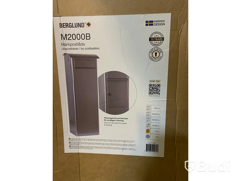 POSTLÅDA BERGLUND, M2000B, SILVER, 72L