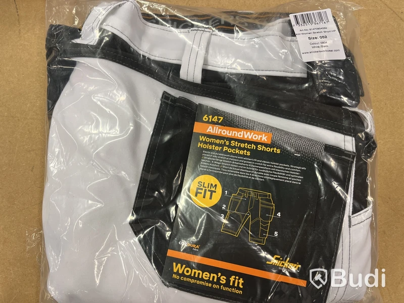 6147 AllroundWork Snickers Workwear Shorts stretch, dam, vit/svart Size 52