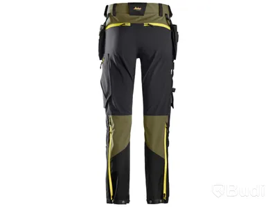 (NEW) SNICKERS SOFTSHELL TROUSERS, GREEN/GREY, SIZE 56