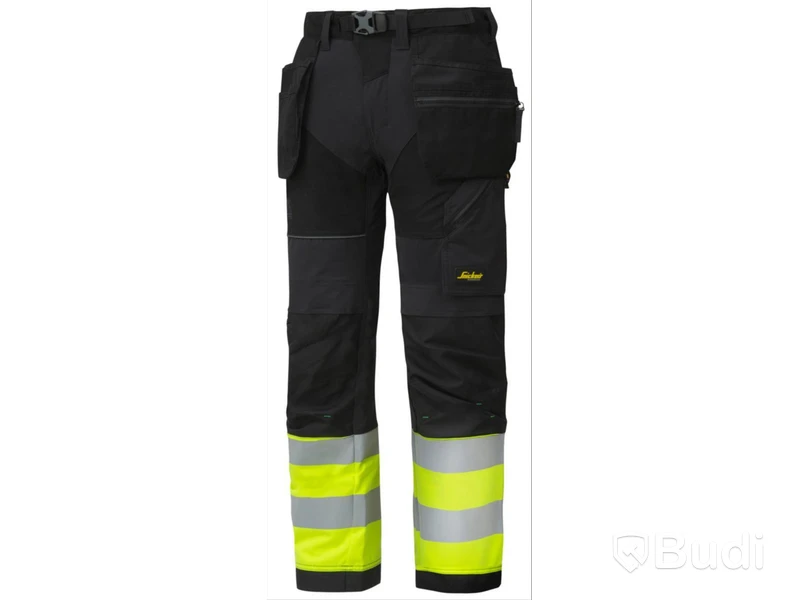 (NEW) SNICKERS WAIST TROUSERS, NAVY/YELLOW HI-VIS, SIZE 50