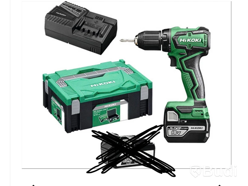 BORRSKRUVDRAGARE HIKOKI DS18DD 18V + LADDARE OCH FÖRVARINGSVÄSKA