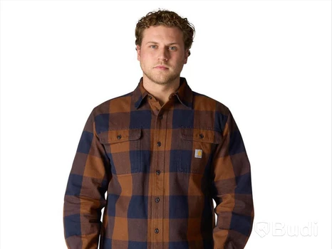 LÅNGÄRMAD FLANELLSKJORTA CARHARTT, LONG SLEEVE LOOSE FIT FLANNEL PLAID SHIRT, STL. 2XL