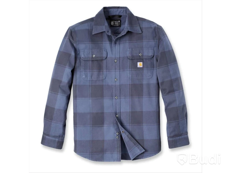(NEW) CARHARTT FLANNEL SHIRT, 106356I26, BLUE, SIZE L