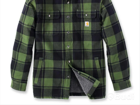 SKJORTA CARHARTT 101939GD3, GRÖN\/SVART STL. S