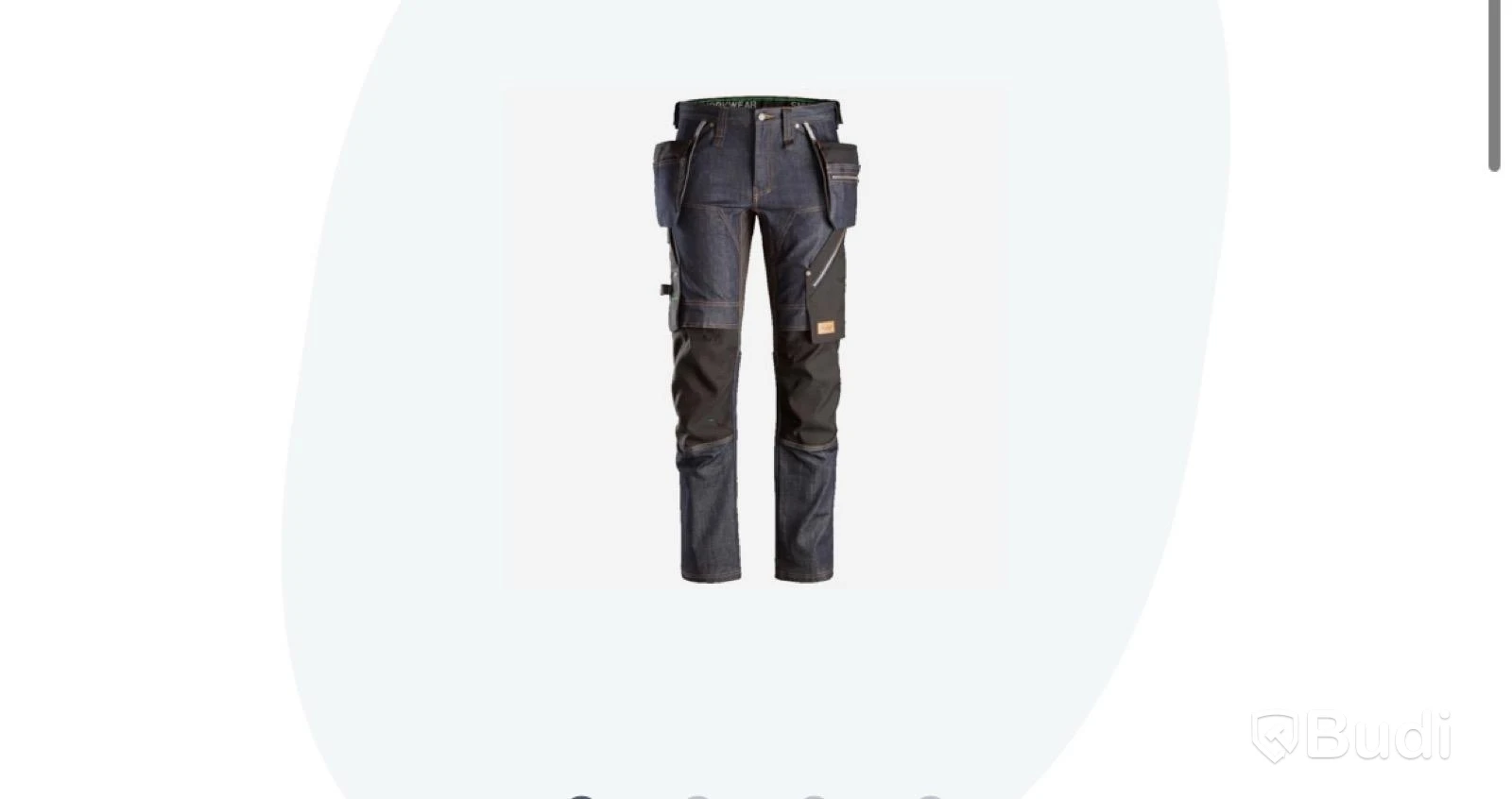 (NEW) SNICKERS WORKWEAR 6955 FLEXIWORK WORK TROUSERS DENIM/BLACK. SIZE 44