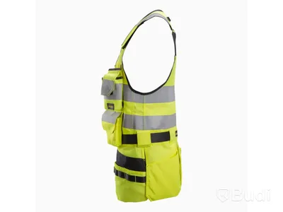 VERKTYGSVÄST VARSEL, KLASS 1 GUL/SVART, STL 007 (XL)