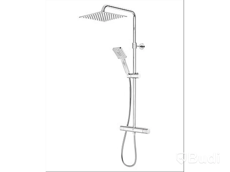 (NEW) OVERHEAD SHOWER GBG ATLANTIC SQUARE, PACKAGE WITH THERMOSTATIC MIXER 160 C/C, CHROME