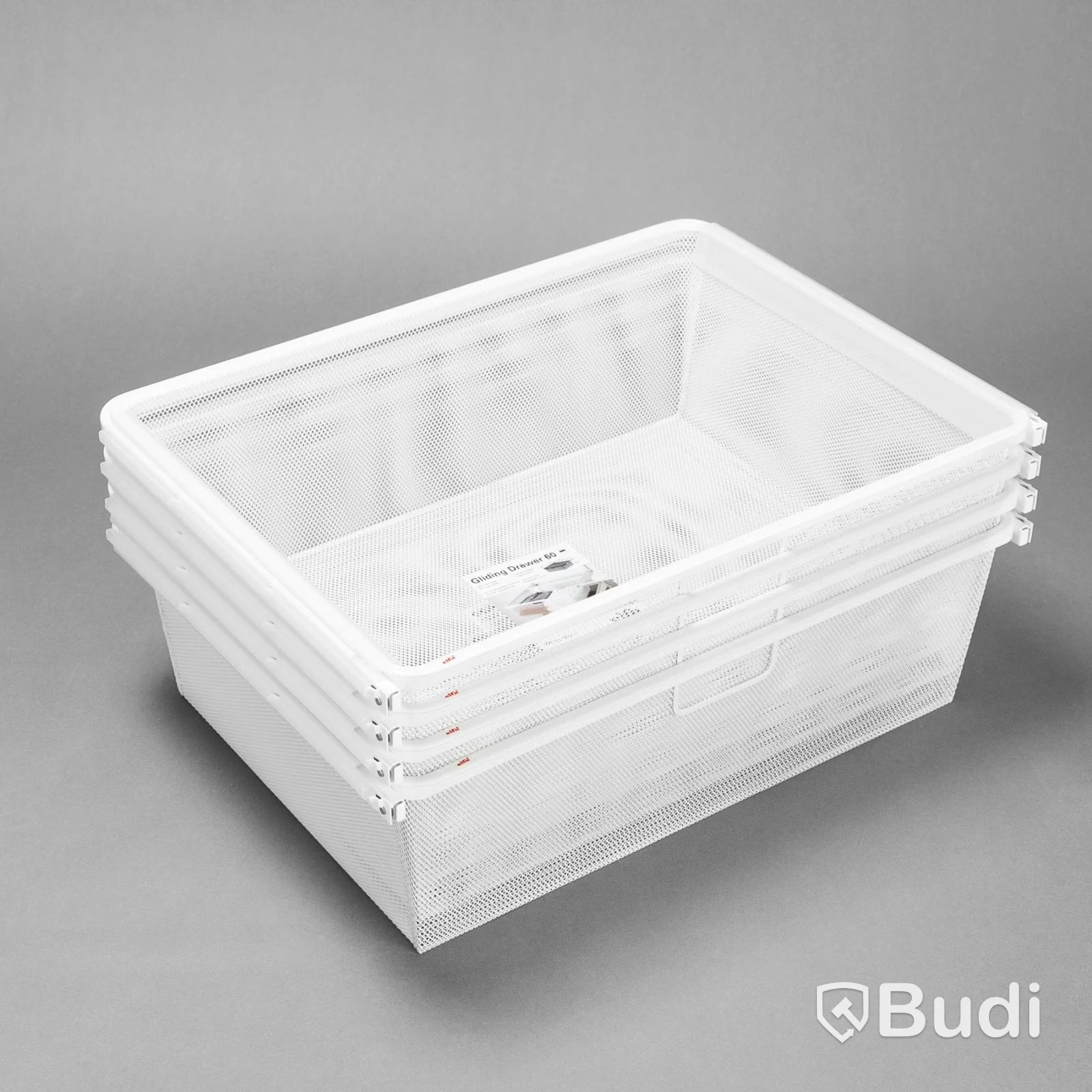 (NEW) PULL-OUT WIRE BASKETS, PACK OF 4, WHITE