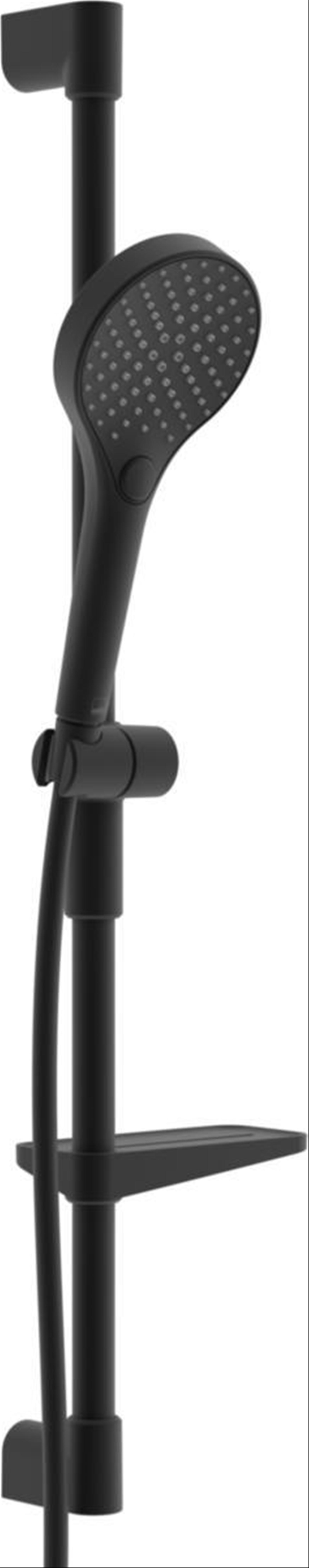 (NEW) ORAS OPTIMA STYLE SHOWER SET, FLEXIBLE BRACKET, 3 SPRAY SETTINGS, MATTE BLACK