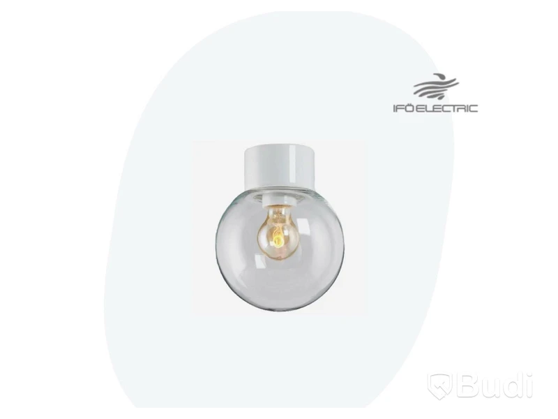 (NEW) IFÖ ELECTRIC CLASSIC GLOB 180 IP54 CEILING LIGHT, STRAIGHT, E27, STRAIGHT