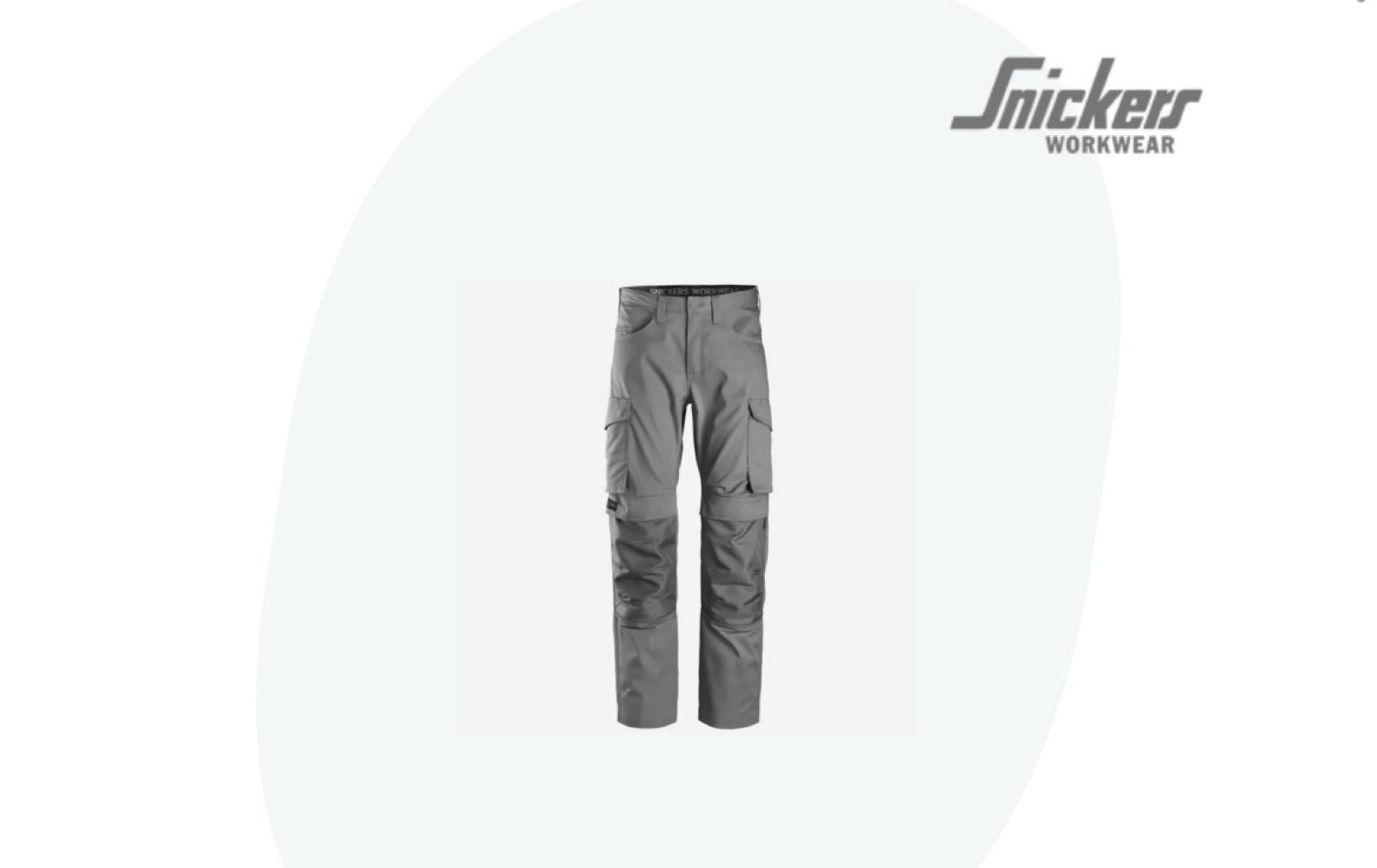 ARBETSBYXA SNICKERS WORKWEAR, 6801, GRÅ, KNÄSKYDDSFICKA STORLEK 100