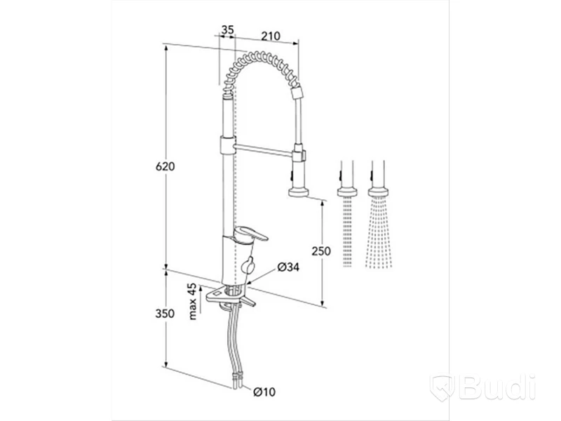 KÖKSBLANDARE GUSTAVSBERG, NORDIC PLUS, SPIRAFLEX M. AVST