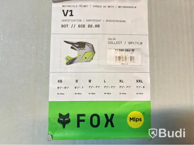 HJÄLM FOX, V1 COLLECT GRAY/YELLOW HELMET, 36380-086-M, STL. M