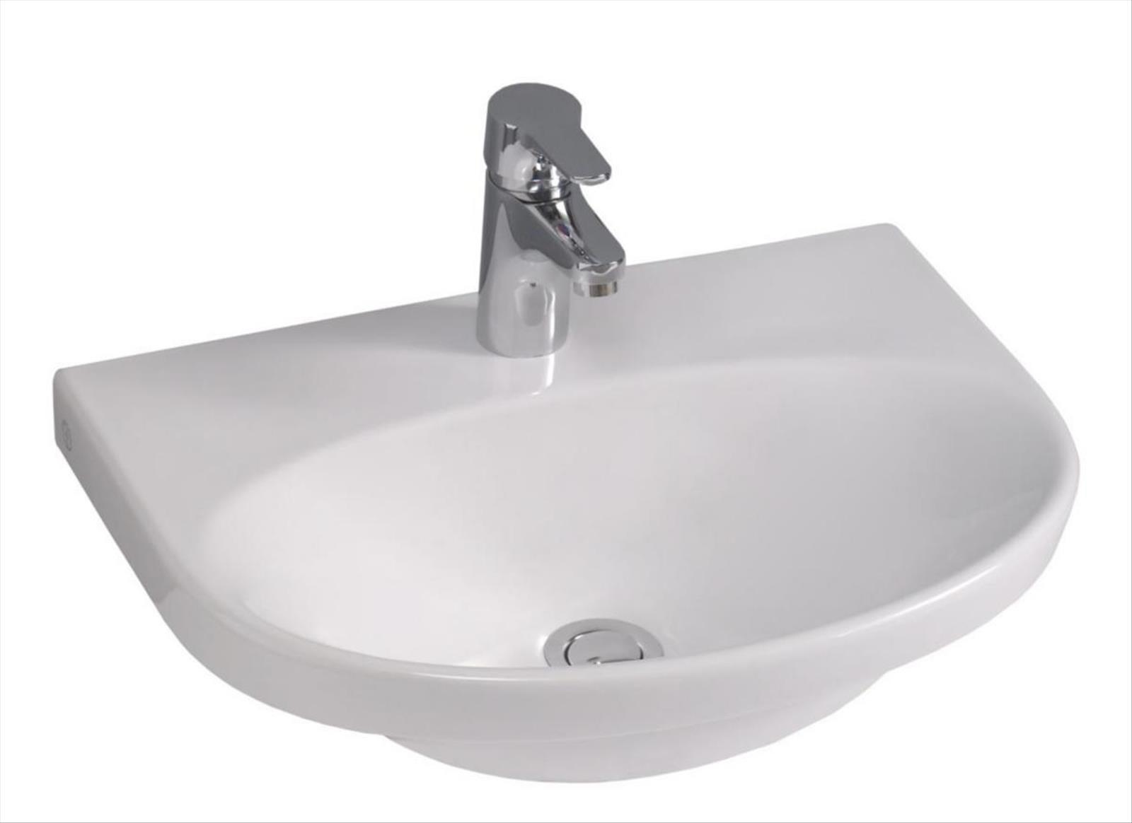 (NEW) WASHBASIN GUSTAVSBERG, NAUTIC TS5550 C+, 500X380MM, BOLT/BRACKET MOUNTING