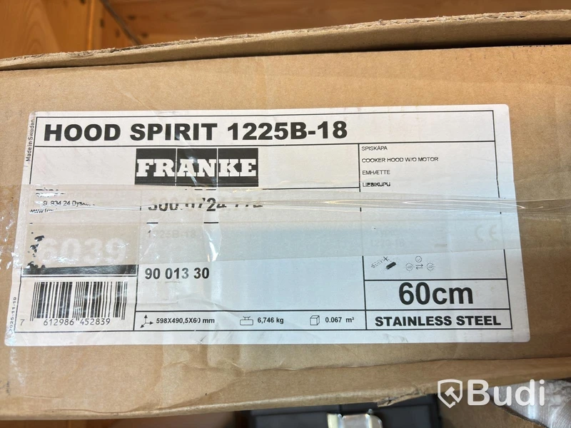 SPISKÅPA FRANKE, HOOD SPIRIT 1225B-18, VILLA, ROSTFRI