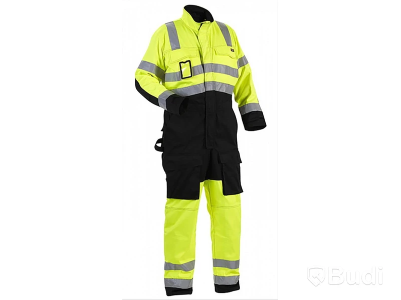 OVERALL BLK 6373-1804 GUL\/SV, VARSEL KL3 STL. C52