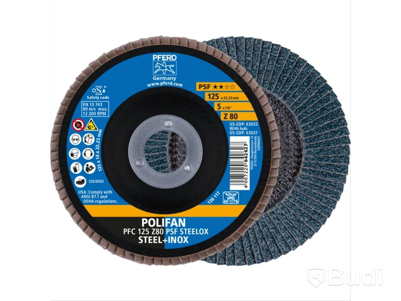 2 ST. LAMELLRONDELL PFERD, VINKLAD PFC 125 Z 80 PSF STEELOX 10-PACK
