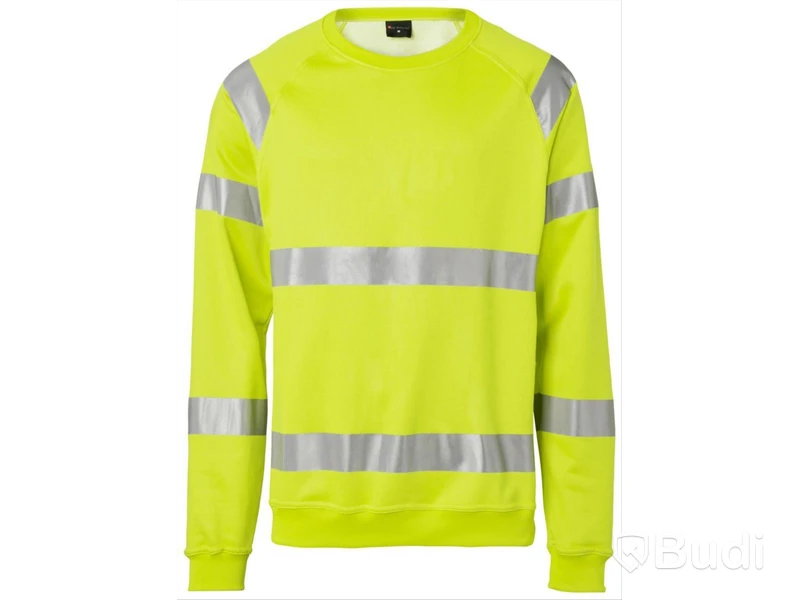 4 ST. SWEATSHIRT TOPSWEDE 169006, VARSEL GUL KL 3 RUNDHALS, STL. S